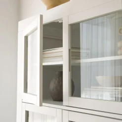 Sisal Vitrine en bois laqué blanc^Banak Outlet
