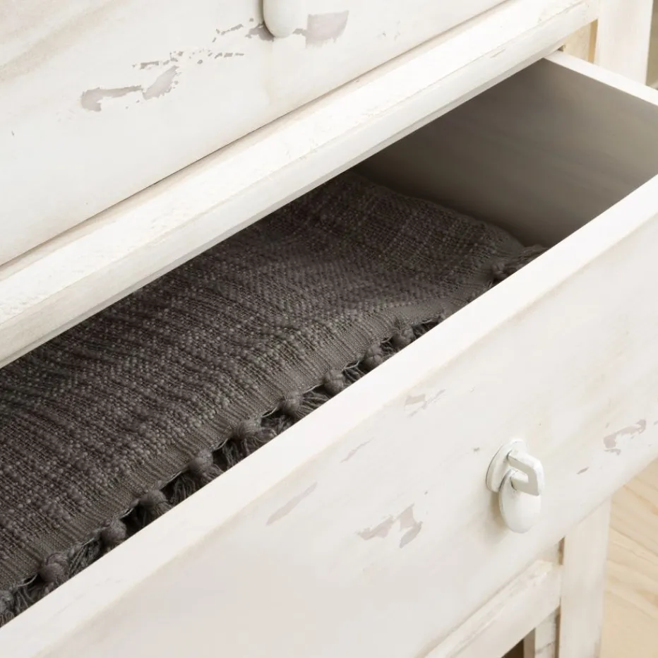 Soho Commode en bois massif de couleur blanc décapé^Banak Best