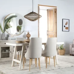 Soho Mesa de comedor rectangular de madera color blanco decay^Banak