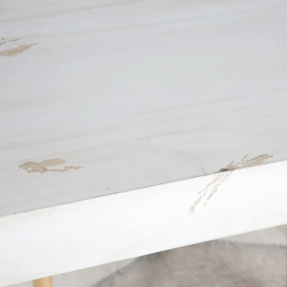 Soho Mesa de comedor rectangular de madera color blanco decay^Banak