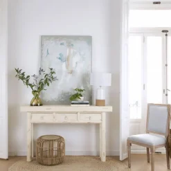 Soho Meuble d'entrée en bois massif en blanc décapé^Banak Online