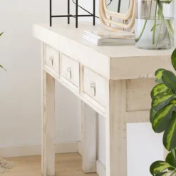 Soho Meuble d'entrée en bois massif en blanc décapé^Banak Online