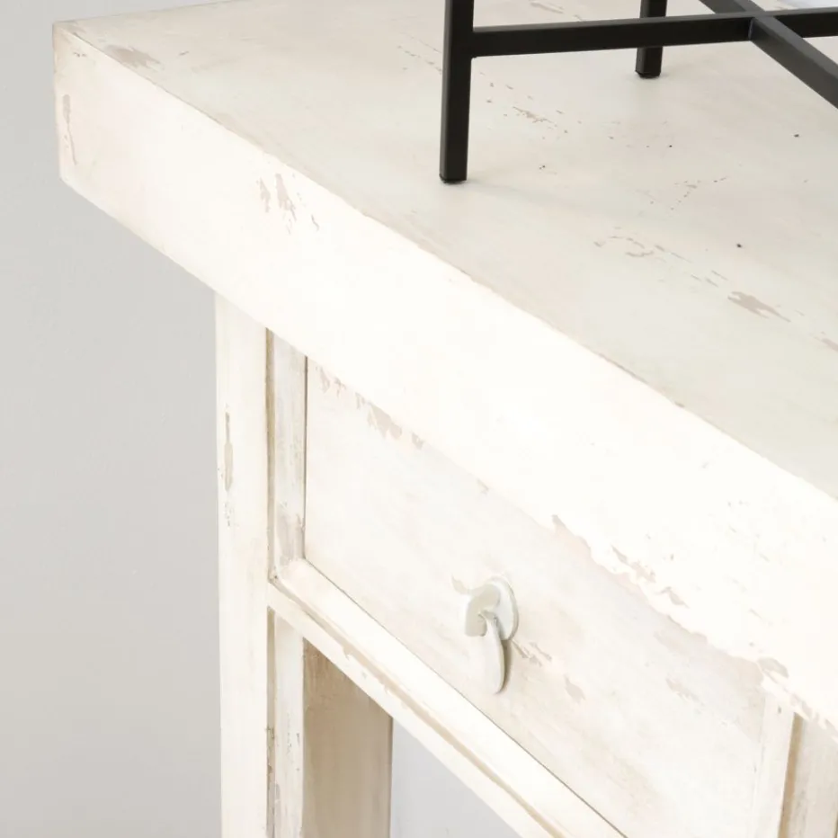Soho Meuble d'entrée en bois massif en blanc décapé^Banak Online