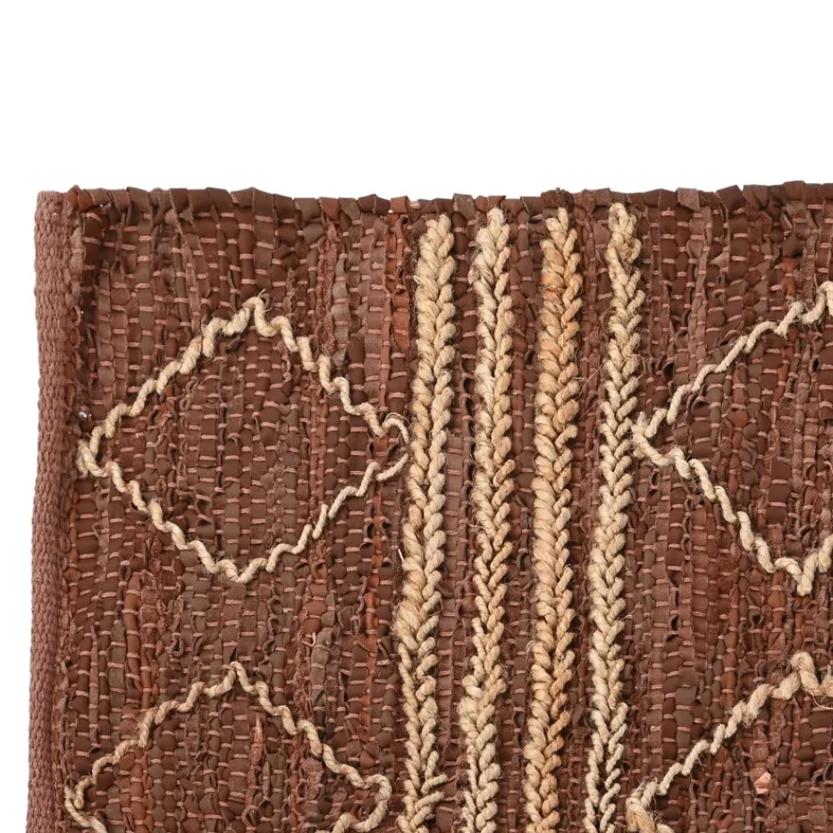 Sokam Tapis de salon en jute et cuir^Banak Sale