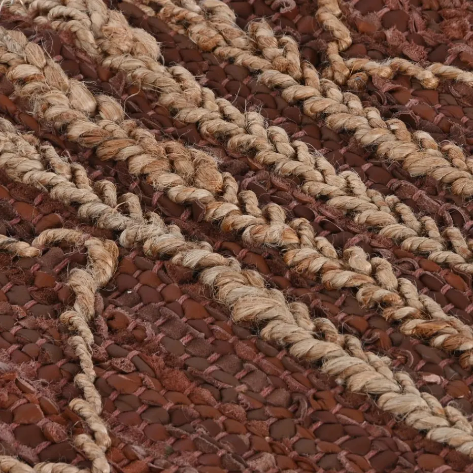 Sokam Tapis de salon en jute et cuir^Banak Sale