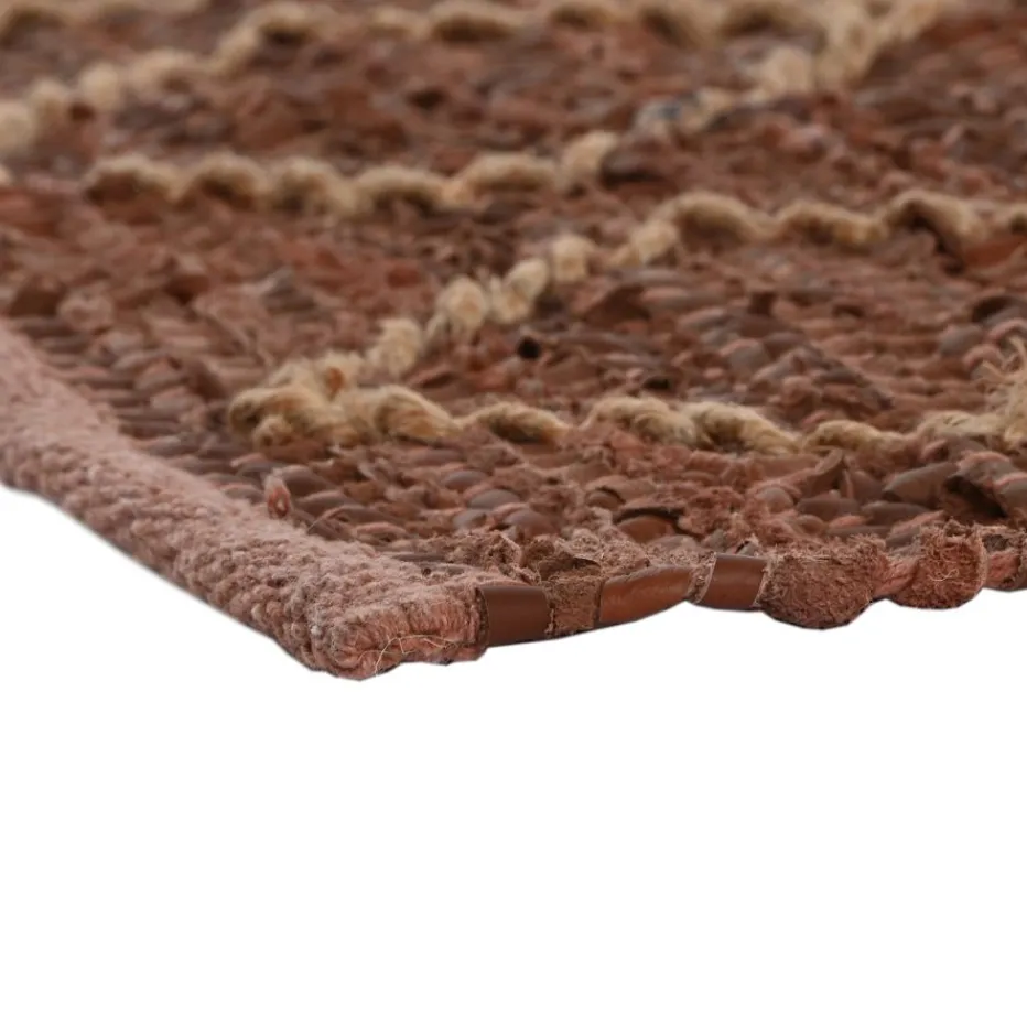 Sokam Tapis de salon en jute et cuir^Banak Sale
