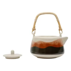 Théière Avec rangée de feuilles douces ter+vert 1,3l porcelaine^Banak