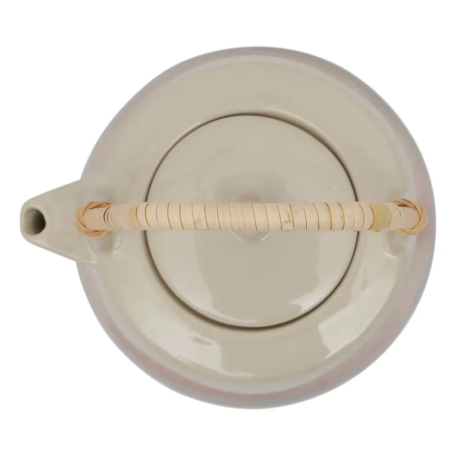 Théière Avec rangée de feuilles douces ter+vert 1,3l porcelaine^Banak