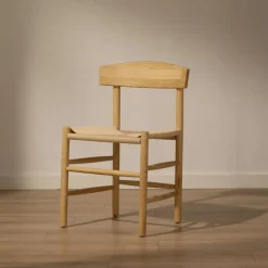 Tisen Chaise en bois massif et rotin naturel^Banak