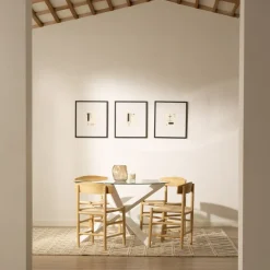 Tisen Chaise en bois massif et rotin naturel^Banak