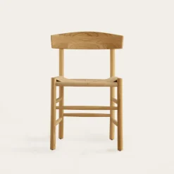 Tisen Chaise en bois massif et rotin naturel^Banak