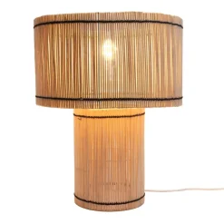 Tokem Lampe de table en fer et rotin^Banak Outlet