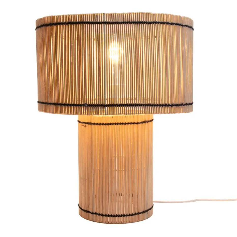 Tokem Lampe de table en fer et rotin^Banak Outlet