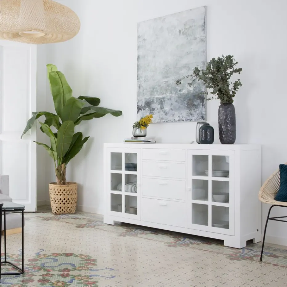 Tribeca Buffet en bois laqué blanc^Banak New