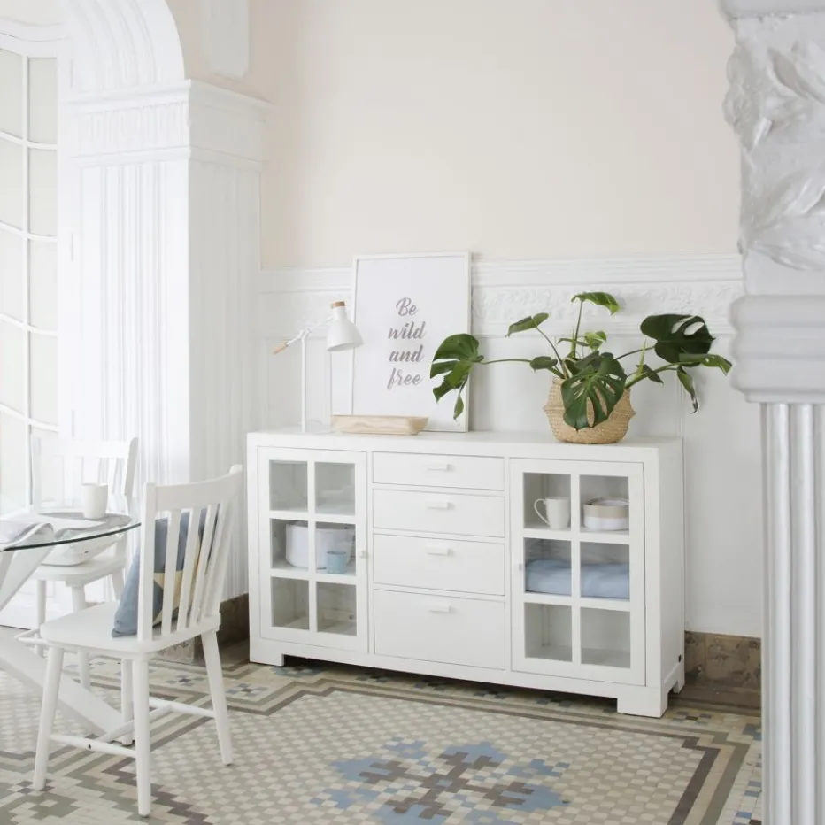 Tribeca Buffet en bois laqué blanc^Banak New