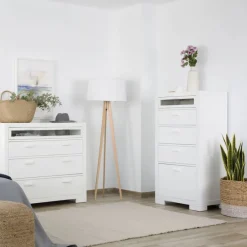 Tribeca Chiffonnier avec un chaussure en bois laqué en blanc^Banak Hot