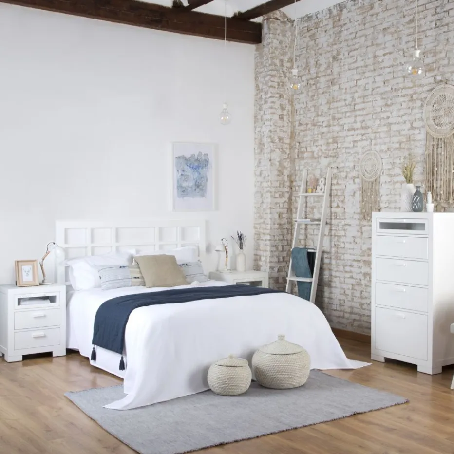 Tribeca Tête de lit en bois laqué blanc pour lit de 150 et 160^Banak Online