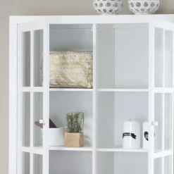 Tribeca Vitrine en bois laqué blanc^Banak Outlet