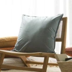 Vela Coussin décoratif en velours pour canapé de couleur bleue^Banak Clearance