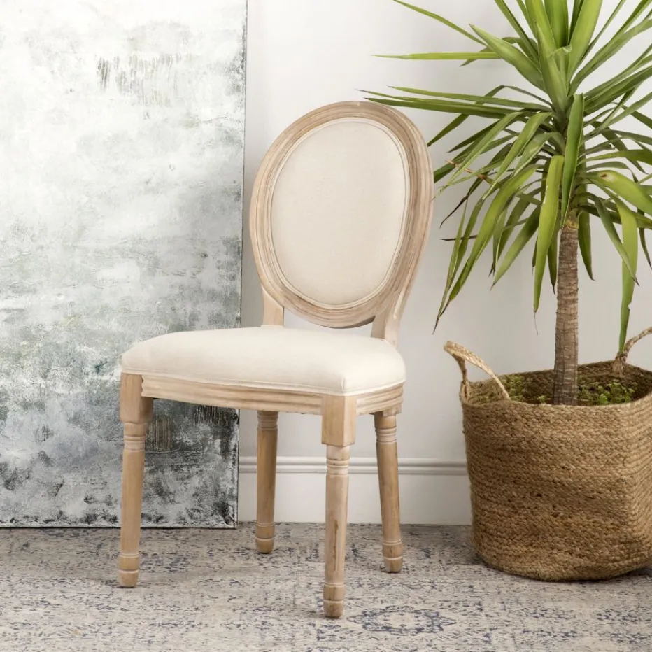 Victoria Chaise en bois massif de bouleau rembourrée en beige^Banak Discount