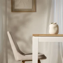 Vilna Table à manger extensible rectangulaire 150/200 en bois massif blanc et naturel^Banak Clearance
