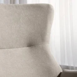 Vinci Fauteuil à bascule beige avec pieds en bois^Banak