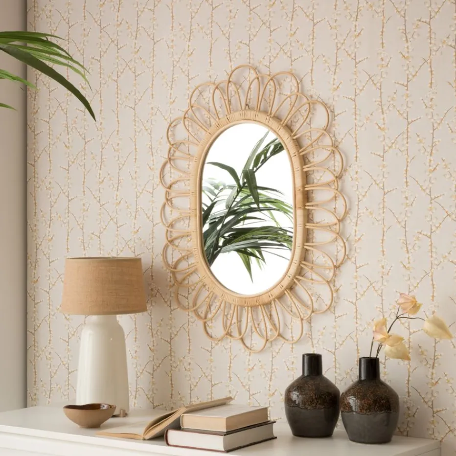 Vouga Miroir mural en rotin naturel^Banak New