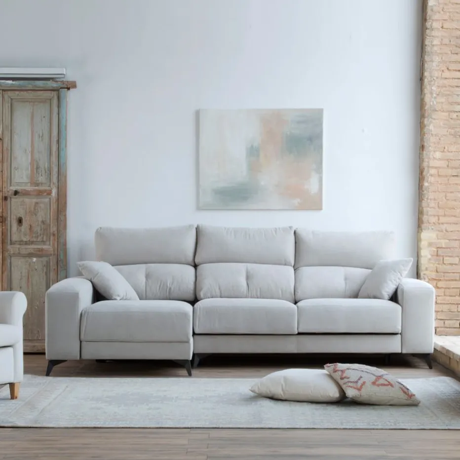 Zent Canapé d'angle réversible 4 places beige avec rangement^Banak Clearance