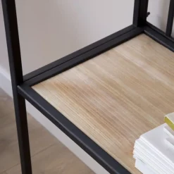 Zion étagère en bois et métal noir^Banak Clearance